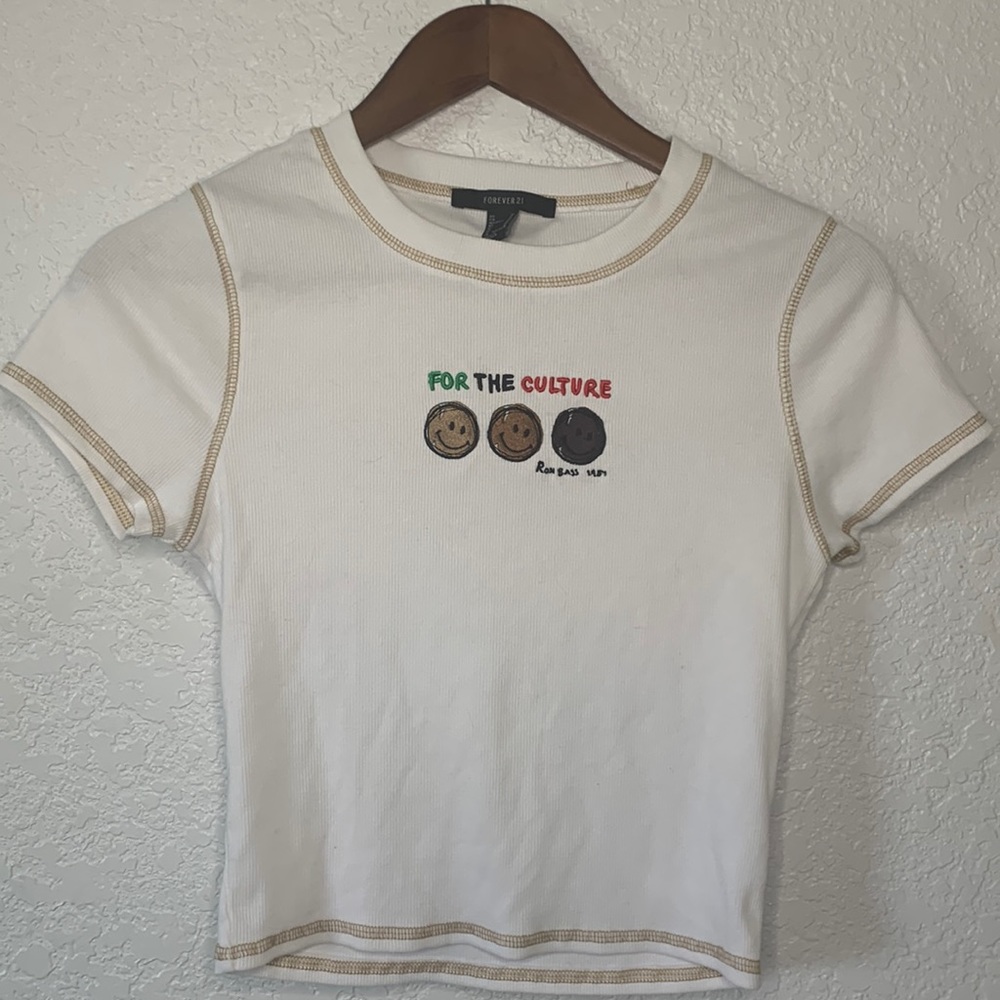 Forever 21 “For the culture” crop top/baby tee